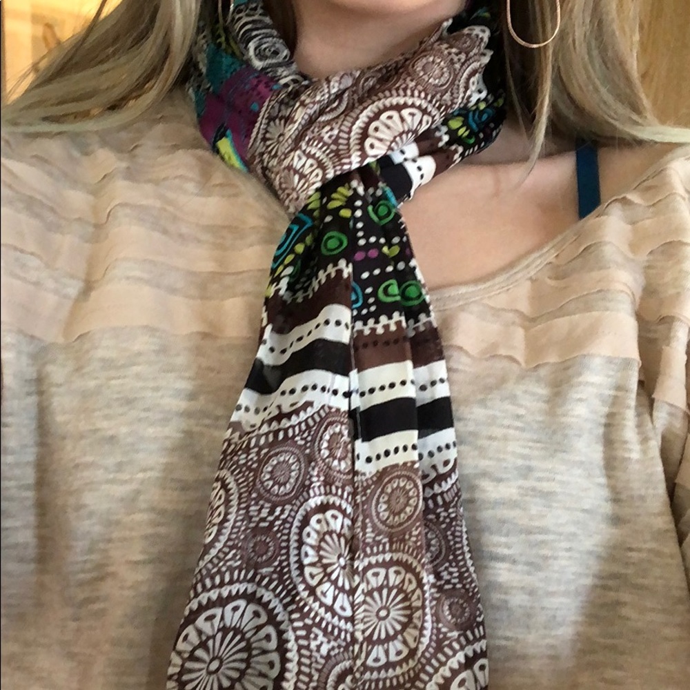 purple and black paisley scarf